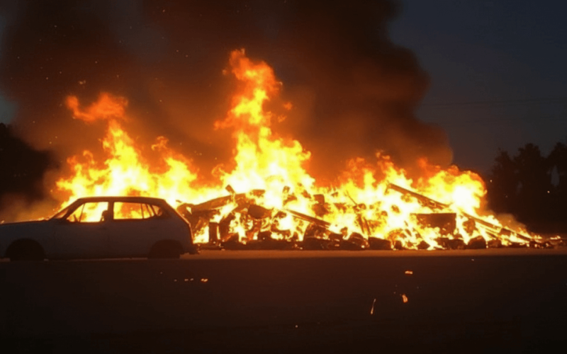 Incêndio causado por gasolina resulta na morte de três familiares em Manica
